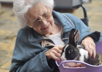 Parsons Grange residents got acquainted with some furry friends. Picture: Parsons Grange