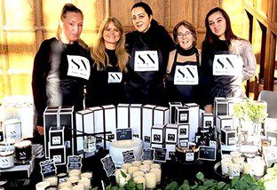 Scented candles, reed diffusers and room sprays in 40 designer-inspired fragrancesdrew the crowds at Shiplake College Xmas Fair where the Simply Nevaeh sales ladies werekept busy throughout. From l to r: Emma Street and Jo, Donna, Kathy and Kiera McNamara.