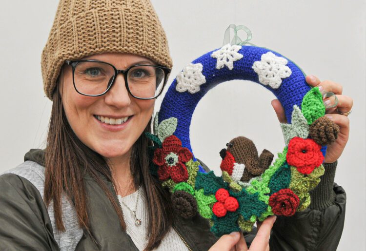 Wokingham Horticultural Association Winter Show.

Lisa Ashdown with her prizewinning Christmas Door Decoration.