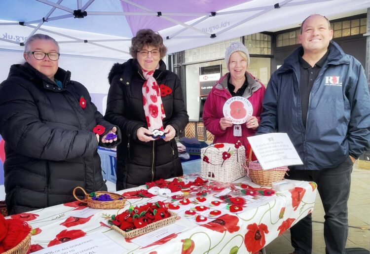 Wokingham poppy appeal organiser David Dunham (right) with members of Barkham Hookers who raised money for the appeal.