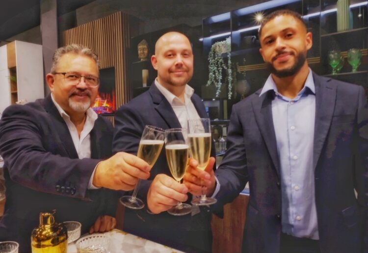 Father and son Marc and Tony Maritz, alongside business partner Isaac Loftus-Cheek.