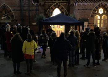 Around 50 people attended the vigil in Wokingham's Market Place on Friday Picture: Phil Creighton