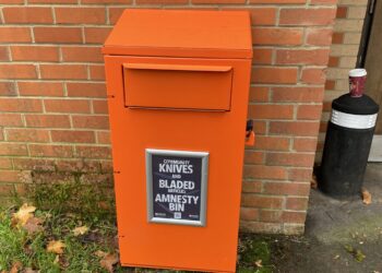 The knife amnesty bin in Cintra Park, Reading Picture: Phil Creighton