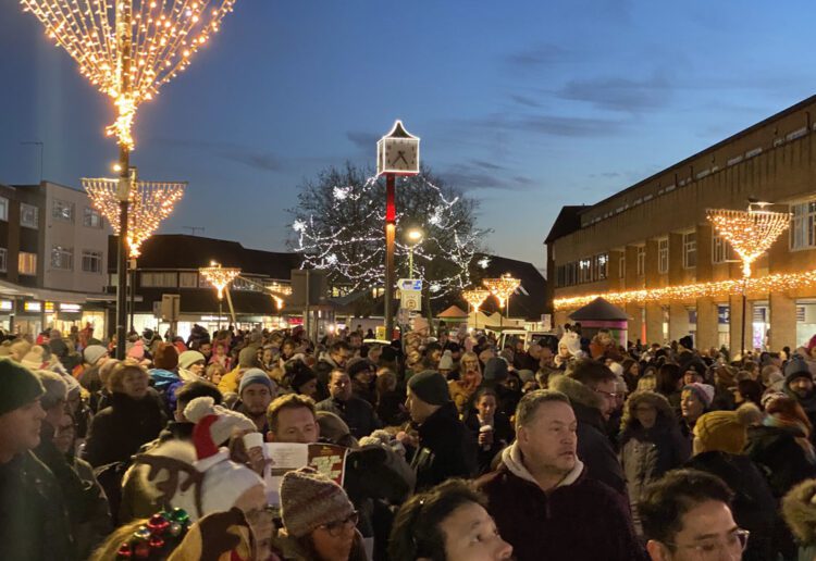 Hundreds turned out for the Christmas light switch-on Picture: Phil Creighton