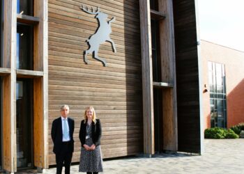 Sir John Redwood, MP for Wokingham, visited Bohunt School in Arborfield earlier this month and is pictured with its headteacher, Jen Comber Picture: Wokingham Conservatives