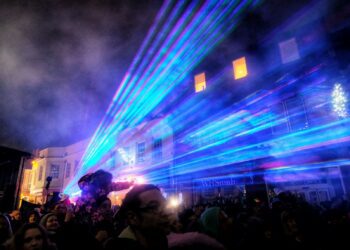 The light show ended the day in style Picture: Andrew Batt