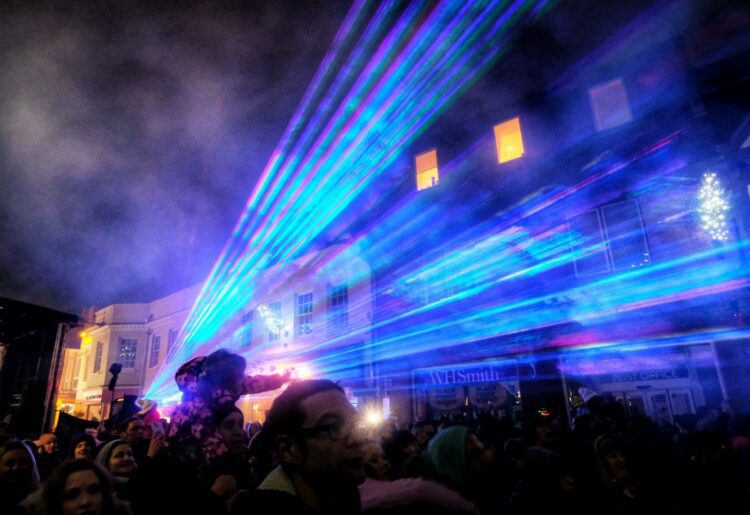 The light show ended the day in style Picture: Andrew Batt