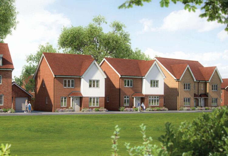 A computer-generated image of a street scene at Bovis Homes? Shinfield Meadows location in Shinfield, where nearly a quarter of the properties have been built in the final phases of the development