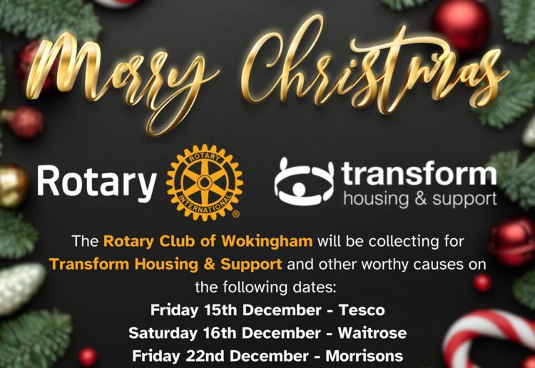 The Rotary Club of Wokingham will be holding its annual charity collection outside supermarkets in Wokingham.