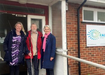 From left, Berkshire Vision CEO Laura Mitchell, RAB's Bob Bristowe, and Berkshire Vision chair Jane Veys. Picture: Berkshire Vision