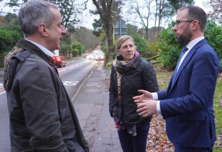 Wokingham borough councillors Charles and Rebecca Margetts with Matthew Barber. Pic: Charles Margetts.