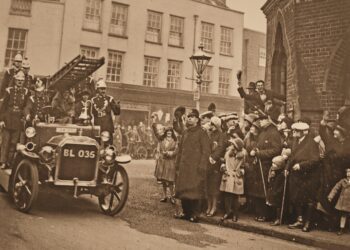 Barkham-based aviatrix Winifred Spooner, arriving for a civic reception on the town?s fire engine in 1930.