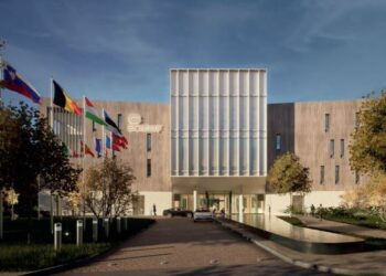 A CGI of the proposed new ECMWF headquarters at the University of Reading Whiteknights Campus in Earley.. Credit: BDP.