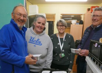 SHARE Woodley and The Rotary Club of Maiden Erlegh working together to provide frozen meals to people in need last year. Picture: The Rotary Club of Maiden Erlegh