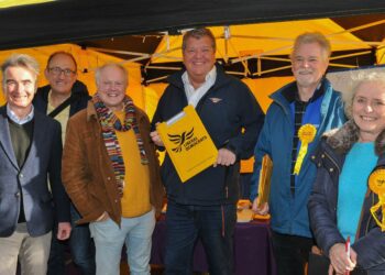 The Lib Dems with their new member, Cllr Marc Brunel-Walker, (centre) who had defected from the Conservatives.Picture: Steve Smyth