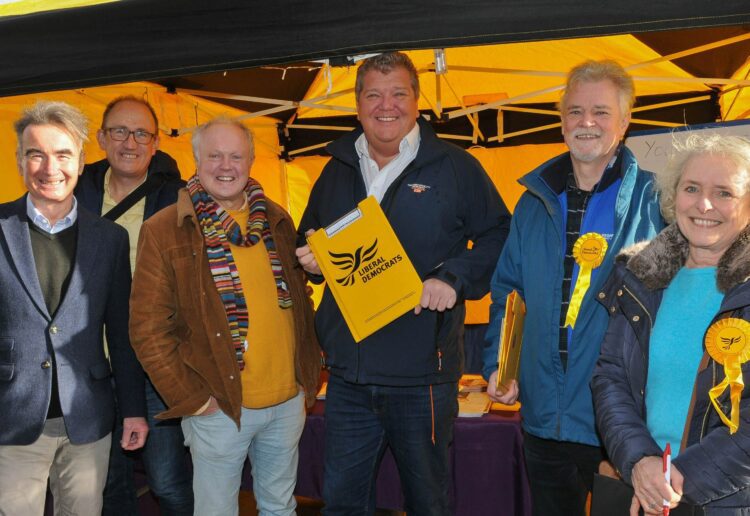 The Lib Dems with their new member, Cllr Marc Brunel-Walker, (centre) who had defected from the Conservatives.
Picture: Steve Smyth