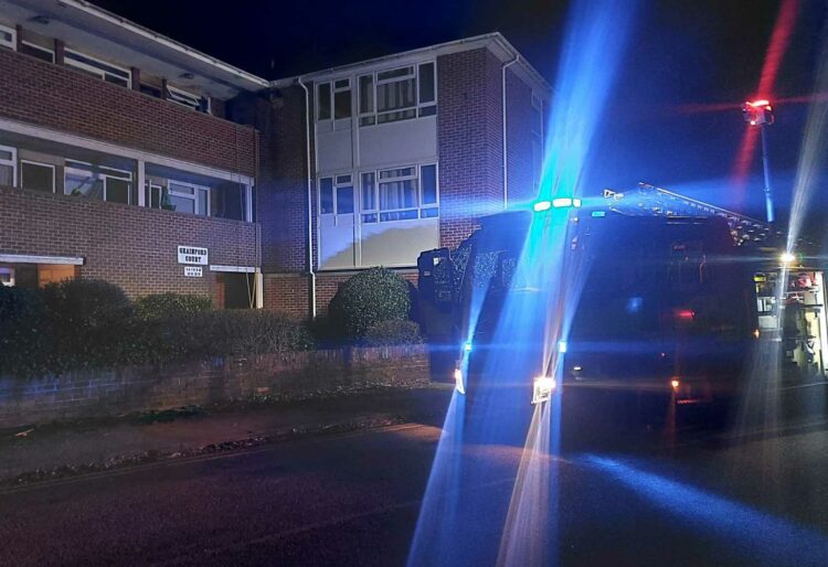 Crews tackle the fire in central Wokingham.