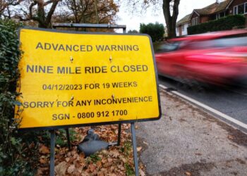 Signs have already gone up on Nine Mile Ride in Wokingham Without. Pic: Andrew Batt.