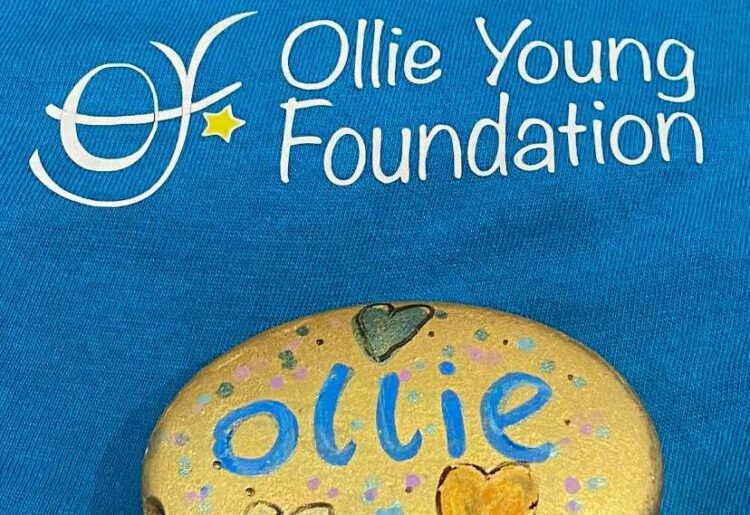 A stone found in the woods by Ollie Young's dad. FeBLUEary is a significant month for Ollie's family, it being his birthday and his anniversary. Picture: Ollie Young Foundation