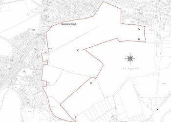 Red line plan for the Spencers Wood site that could contain 500 homes. Picture: Richborough