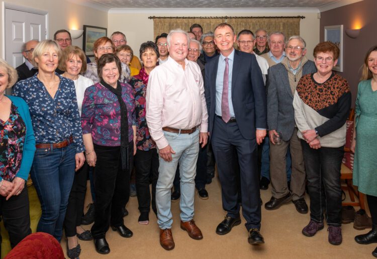Tim Farron MP with Clive Jones and Wokingham Lib Dems. Pic: Adrian Betteridge.