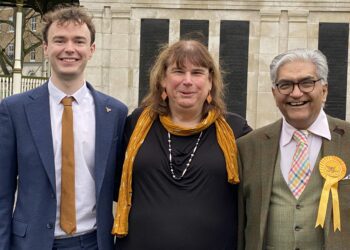 Henry Wright, Helen Belcher and Tahir Maher, the Liberal Democrat prospective parliamentary candidates for Reading Central, Reading West and Mid Berkshire, and Earley and Woodley Picture: Phil Creighton