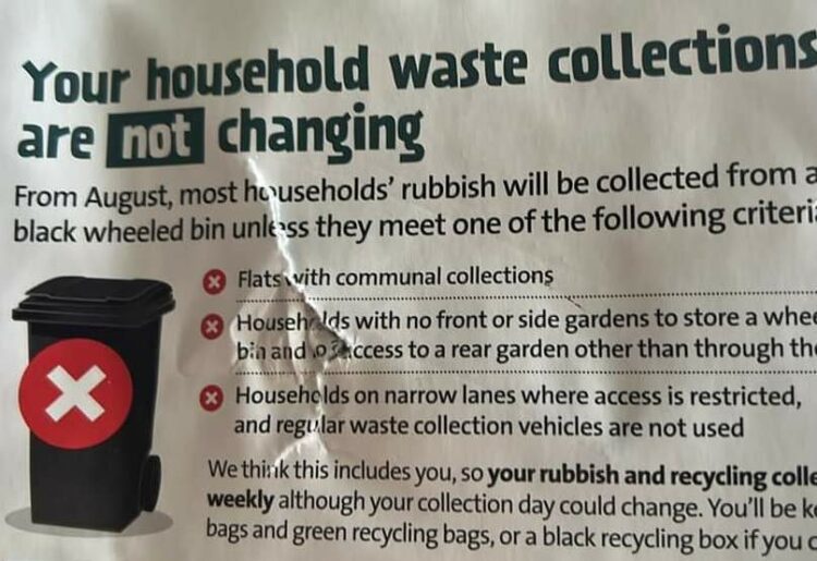 The leaflet that was delivered by mistake. Image: Facebook.