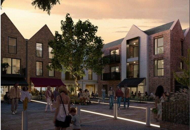 CGI impression of the proposed new Denmark Square behind Market Place in Wokingham Picture: Architecture Initiative