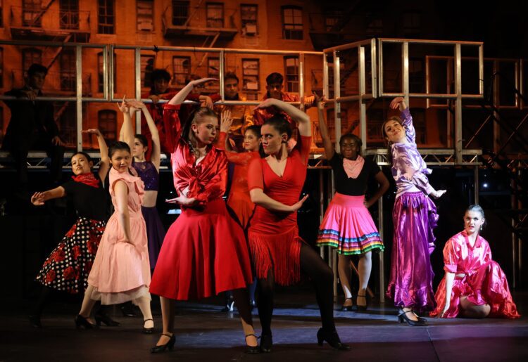 The Sharks during the song America  in Leighton Park School's performance of West Side Story