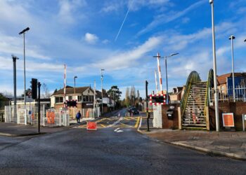 The new level crossing at Wokingham Station failed this morning Picture: Ian Hydon