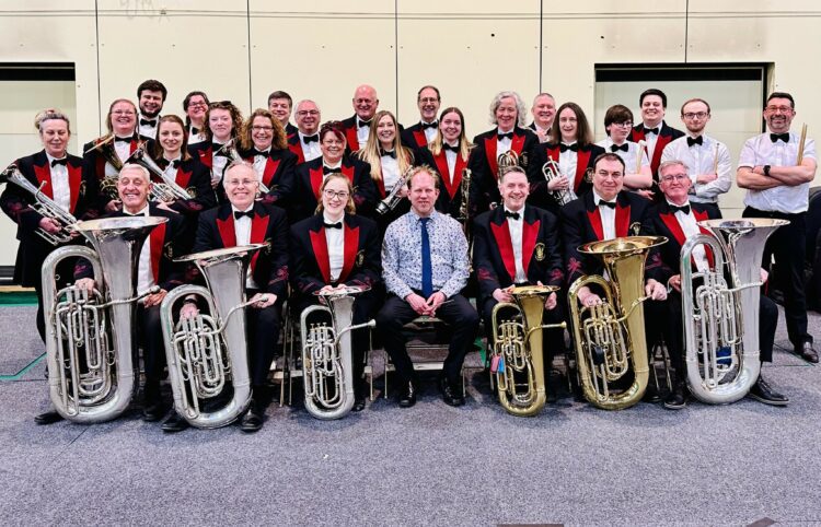 St Sebastian Wokingham Band, jubilant after their win. Picture: St Sebastian Wokingham Band