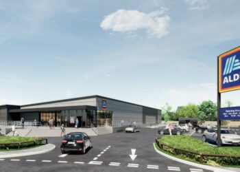 An impression of the planned Aldi in Winnersh. Pic: WBC.