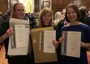 Machi de Waard, Janet Richardson and Erica Sharp as Goldsmith's Hall.