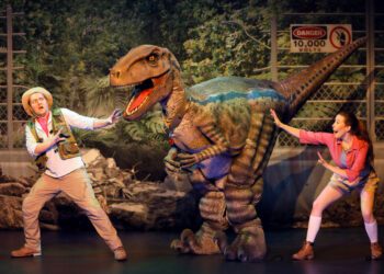 Trouble on Volcano Island is a Dinosaur Adventure coming to Camberley Theatre during the Easter holidays