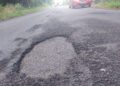 Potholes on Lodge Road Picture: Sue Corcoran