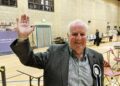 C;llr Gary Cowan celebrates his election success in the 2018 Wokingham Local Elections
