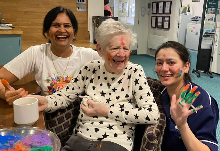 Residents at Austen House enjoyed learning about the messy fun of the Hindu festival, Holi. Picture: Austen House