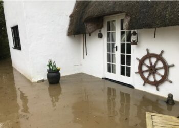 A Grade II listed cottage in Hurst has flooded - the owner fears it could happen on a more regular basis if homes are built in the village