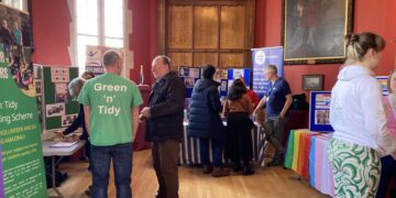 With just 10 minutes until the end of the event, there were still plenty of people in Wokingham Town Hall at the Volunteer Fair. Picture: Emma Merchant