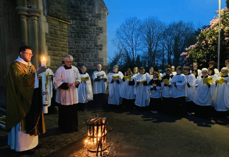 Members of St Paul's church choir and congregation met at dawn to celebrate Easter. Picture: Emma Merchant