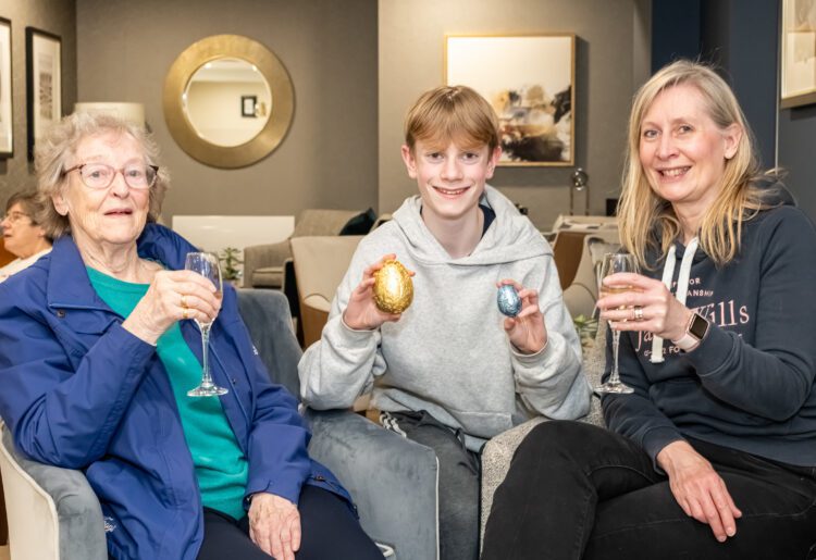 Oakingham Place homeowner Christine Matthews, with her family Callum and Katie, at the recent Easter egg hunt