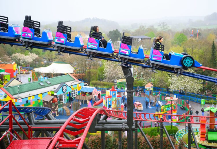 The LEGOLAND Windsor team make the final checks to its new rollercoaster, Minifigure Speedway, which will see riders reach speeds of up to 56km/h as they make their way around the dynamic dual-track layout. Minifigure Speedway has opened at the Legoland Windsor Resort