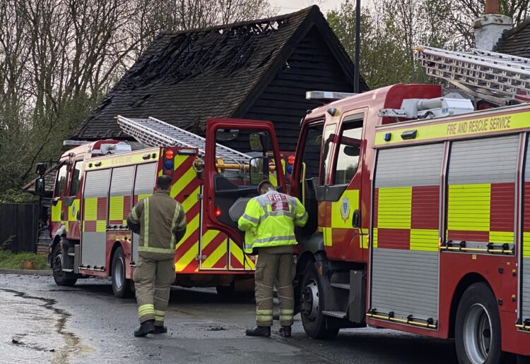 The fire at the Bull at Arborfield