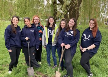 Me2 Club staff and volunteers planted a young willow tree in Elms Field to celebrate the charity's 20th anniversary. Picture: Emma Merchant