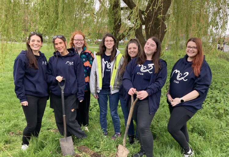 Me2 Club staff and volunteers planted a young willow tree in Elms Field to celebrate the charity's 20th anniversary. Picture: Emma Merchant