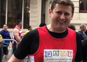 Jason Law, 50, is running for Parents And Children Together, in London's Marathon on April 12. Picture: PACT