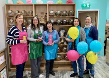 Maya Gheorghe and her team celebrated two years, and three cars worth of rescued plastics, at Maya's Refillables on Saturday. Picture: Emma Merchant