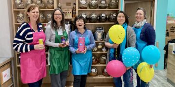 Maya Gheorghe and her team celebrated two years, and three cars worth of rescued plastics, at Maya's Refillables on Saturday. Picture: Emma Merchant