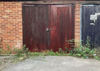 The garage in Ravensbourne Drive is being auctioned.