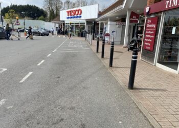 Stephanie Woods conducting her protest over a parking fine at the Wokingham branch of Tesco Picture: Phil Creighton